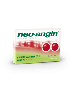 neo-angin® Kirsche zuckerfrei Pastillen, 24 Stück.