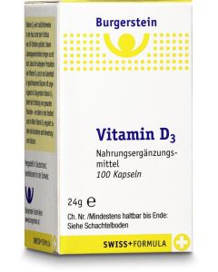 Burgerstein Vitamin D3 100 Kapseln, 100 Stk.