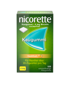Nicorette Kaugummi 4mg Freshfruit, 105 Stk.