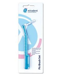 Miradent Pic Brush Set mit einer Bürste-blau transparent